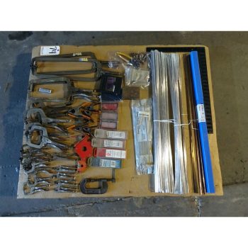 LOT ASST. WELDING ACCESSORIES INCLUDING WELDING ROD, WELDING CLAMPS & MAGNETS