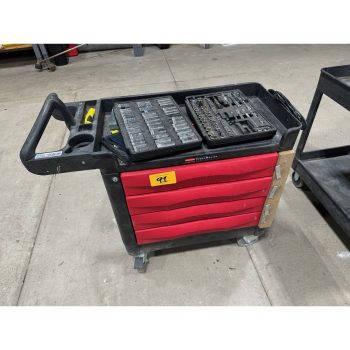 Rubbermaid TradeMaster Rolling Tool Cabinet with Contents | Rig Fee $40