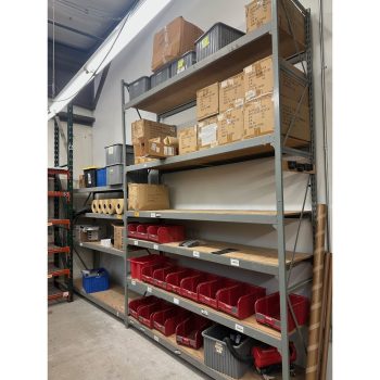 Lot of Teardrop Shelving - (2) 12' x 26" Uprights - (3) 7' x 26" Uprights - (32) 8' | Rig Fee $175