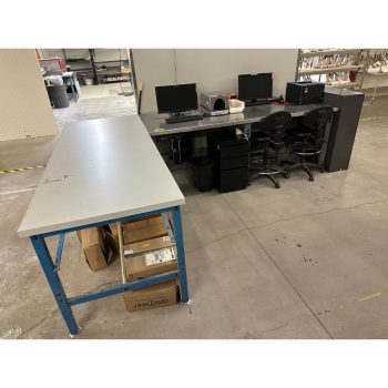 Lot of (2) Warehouse Tables (Computer Equipment Not Included) (8' x 3' Each) | Rig Fee $100