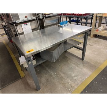 Lot of (3) Stainless Steel Topped Warehouse Tables | Rig Fee $125