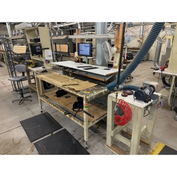 Lot of Workstation Area with Grinders, Downdraft Clean Air Station and Contents | Rig Fee $150