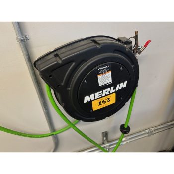Merlin 3/8" x 50' Enclosed Retractable Air Hose Reel | Rig Fee $25
