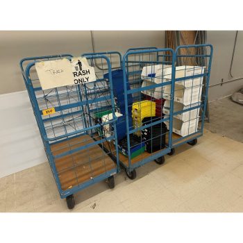 Lot of (3) Wire Trash Bins on Casters (Approx. 4' x 30" x 54") | Rig Fee $35