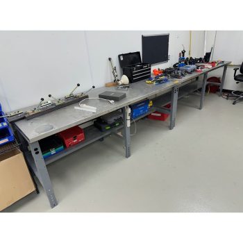 Lot of (2) Stainless Steel Topped Warehouse Tables with All Tools and Contents | Rig Fee $300