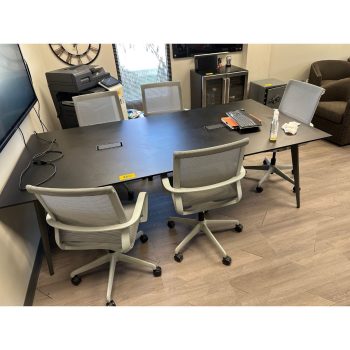 Lot of (5) Chairs with Small Conference Table and Dell Interactive Monitor | Rig Fee $250