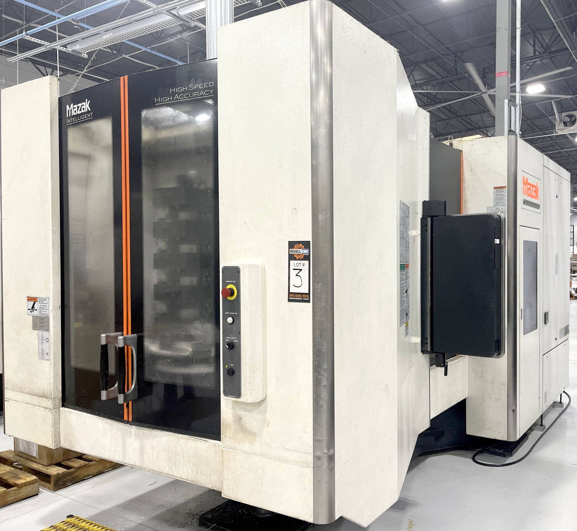 2014 Mazak HCN Nexus 5000 III dual-pallet CNC horizontal machining center on shop floor