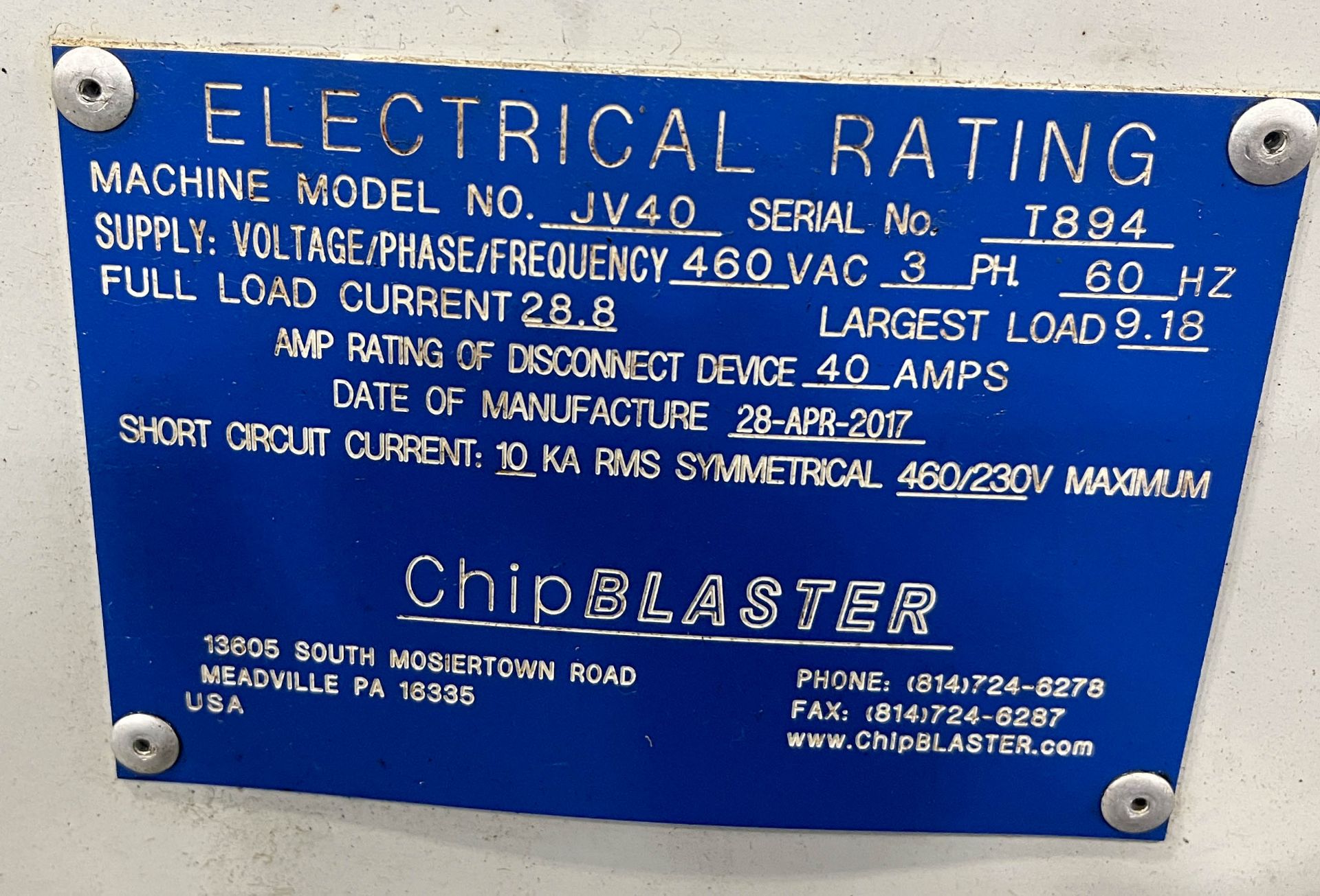 2017 ChipBlaster Model JV40 High Pressure Coolant System - Image 8